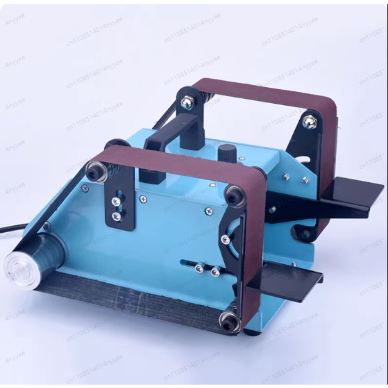 Belt Sander Portable - 新しいポータブル多機能小型デスクトップデュアルシャフトベルトサンダー研磨機ポータブルサンドペーパー研磨および研磨ツール