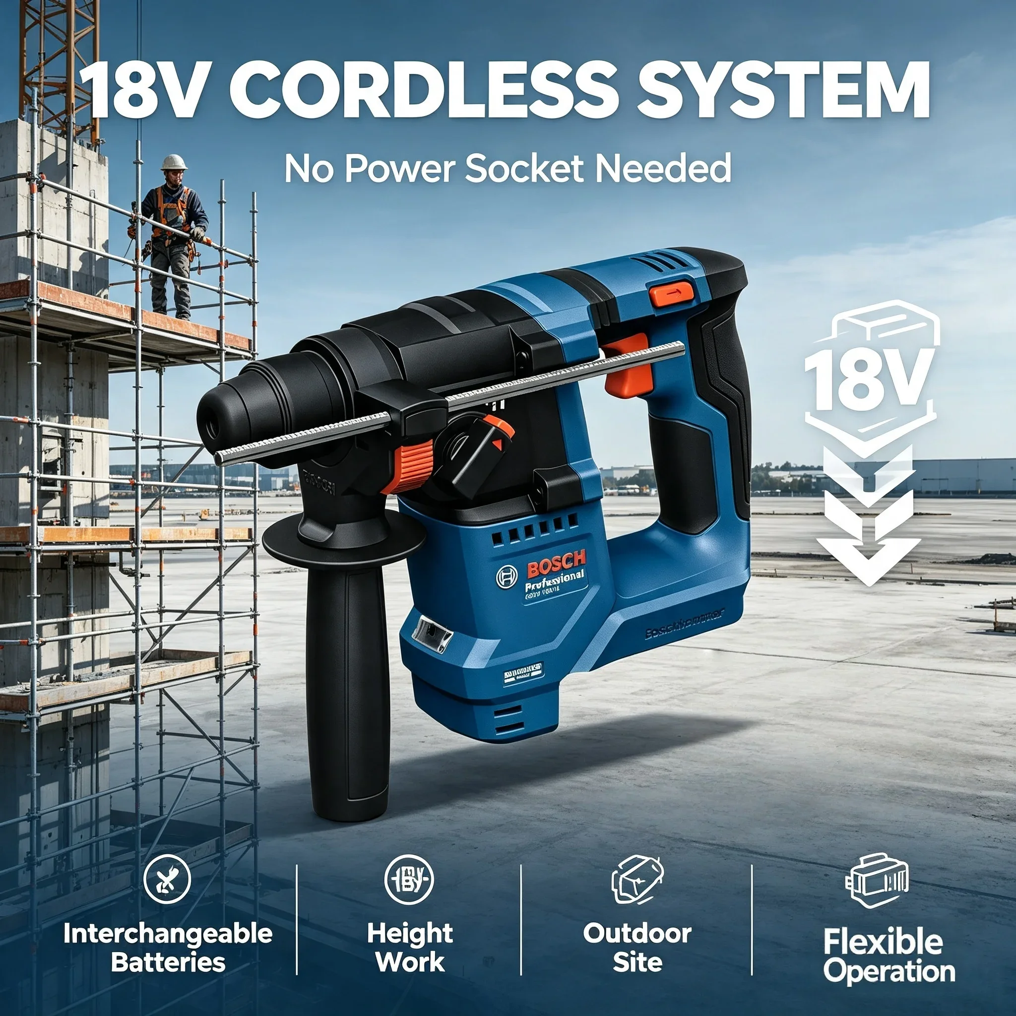 Power Tools Bosch - ボッシュ GBH 18V-18 18V ブラシレス コードレス