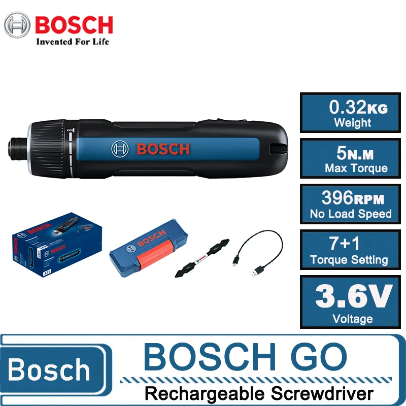 Power Tools Bosch - ボッシュGO 3コードレス電動ドライバー、3.6Vリチウムバッテリー搭載ポータブル家庭修理用電動工具